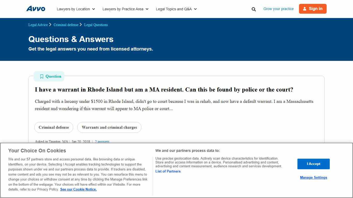 I have a warrant in Rhode Island but am a MA resident. Can this be found by police or the court? - Legal Answers