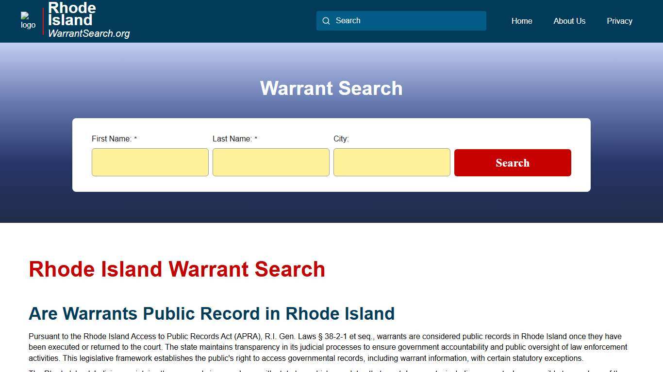 Rhode Island Warrant Search | RhodeIslandWarrantSearch.org